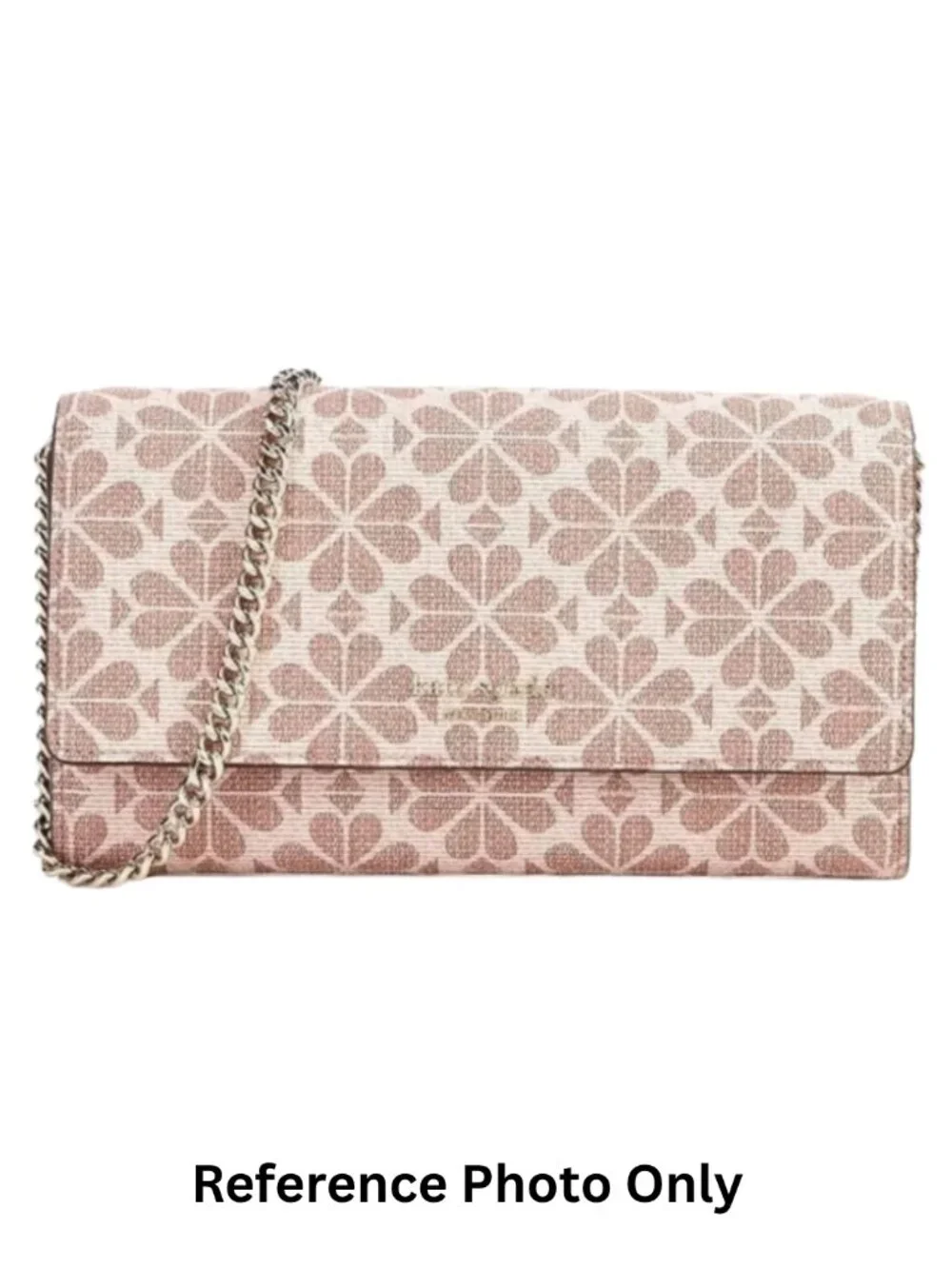 Kate Spade Flower Coated Canvas Chain Clutch with Chain Strap - Like New
